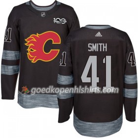 Calgary Flames Mike Smith 41 1917-2017 100th Anniversary Adidas Zwart Authentic Shirt - Mannen